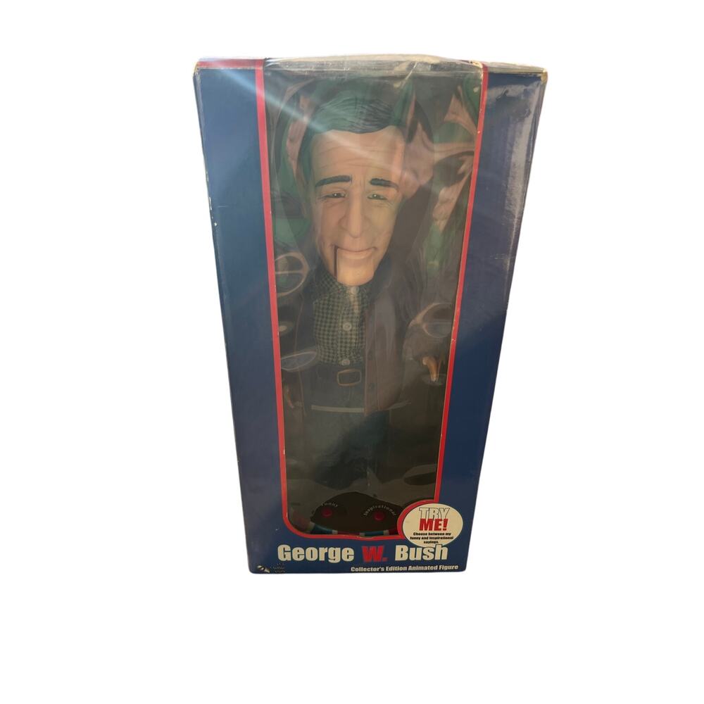 George W Bush Animated Figure 12" Gemmy Talking/Head Turning Doll-NIB